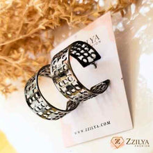 Black Hoop Earings Oxidized Earrings