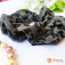 Green Leopard aesthetic Hair Scrunchies