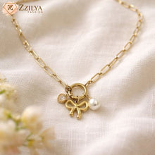 Golden Bow Charms 18K Gold Plated Anti Tarnish Necklace