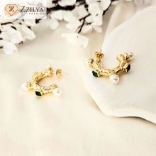 Studded Hoops gold anti tarnish earrings