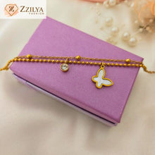 Elegant butterfly bracelet with beads – premium gold anti-tarnish jewelry gift for her