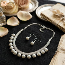 Pearl necklace and earrings set by zzilya Fashion