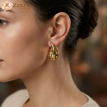 Textured Tear drop Earrings for women by Zzilya fashion
