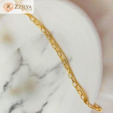 Elegant layered chain bracelet in gold-plated stainless steel, hypoallergenic and aesthetic design