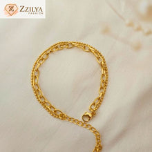 Dual-layer minimal bracelet in stainless steel gold finish, everyday to festive wear