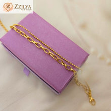 ZzilyaFashion minimal dual-chain gold bracelet, anti-tarnish stainless steel jewelry for everyday wear