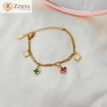 Lucky clover gold-plated bracelet by ZzilyaFashion – hypoallergenic stainless steel jewelry