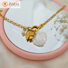 Gold beaded seashell bracelet by Zzilya Fashion – hypoallergenic beach vibes jewelry.