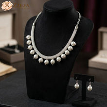 Zzilya Fashion silver pearls beaded necklace jewelry set for ₹99